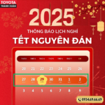 Toyota Thanh Xuân thông báo lịch nghỉ Tết Nguyên Đán 2025