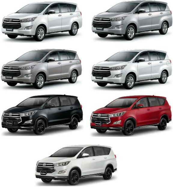 7 màu cơ bản của Innova đều mở bán tại Việt Nam